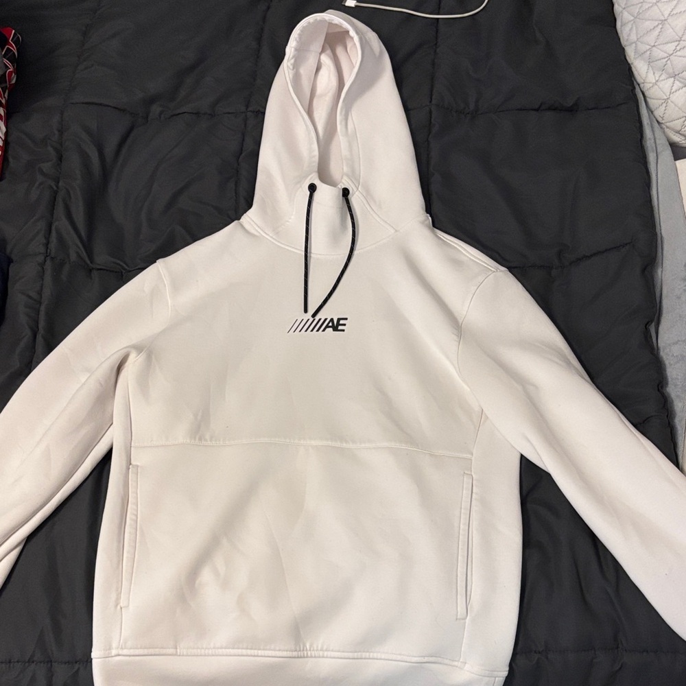 American Eagle Outfitters Cream Hoodie Sweater